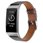 BStrap Fitbit Charge 3 Leather Italy (Large) pašček, Black