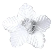 shumee Bela in srebrna magnolija na šopku - cvetovi za božično drevo 19,5 cm