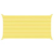 Vidaxl Sončno platno Rumena in Bela 5 x 2,5 m 100% poliester Oxford