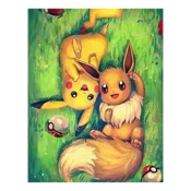 shumee Slikanje po številkah Slike za slikanje - Pokemon Pikachu, Eevee 40x50cm