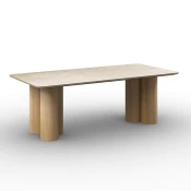 Bessagi Home Jedilna Miza Kiano, Naravne Barve, Porcelan, 220x105
