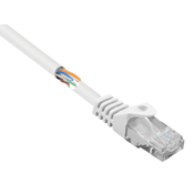 Renkforce Renkforce RF-5043844 RJ45 omrežni kabel\, Patch kabel CAT 5e U/UTP 0.15 m bela z zaščitnim zapornim zatičem 1 kos, (20418958)