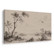 Slika mirna pokrajina z žerjavi - 60x40