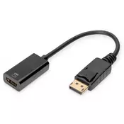 Digitus DisplayPort / HDMI Adapter [1x Muški konektor DisplayPort - 1x Ženski konektor HDMI] Crna Sa zaštitom, Podržava HDMI, Ultra HD (