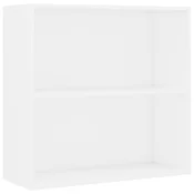 Vidaxl Knjižna omara 2-nadstropna bela 80x30x76,5 cm inženirski les