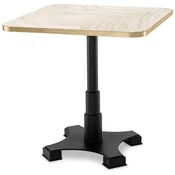 Casa Padrino luxury dining table beige/brass/black 75 x 75 x H. 75.5 cm - Square kitchen table with travertine table top - Dining room furniture - Luxury furniture - Luxury furnishings