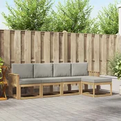 Set vanjskih sofa 5 pcs Bijela i svjetlosiva