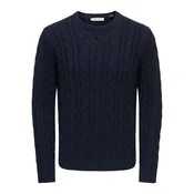 Only & Sons Pulover ONSKIM temno modra