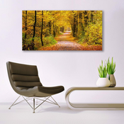 tulup.si Slika na steklu Narava rastlin forest lane 140x70 cm 2 obešalnika