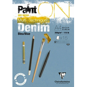 Clairefontaine PaintOn Pad Denim Blue Glued Skicirka A4 250 g