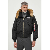 Jakna Alpha Industries 45P Hooded moška, črna barva