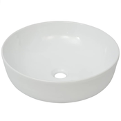 MAISON CHIC Umivalnik - Kopalna umivalnik - Lavabo Okrogel Keramičen Bele Barve 41,5x13,5 cm, (21684597)