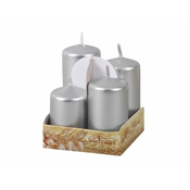 eoshop Adventne sveče GRADED kovina sijaj d4x6/7/8/9cm 4ks