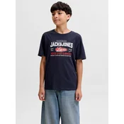Jack & Jones Junior Majica marine / živo rdeča / bela