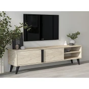 TV-omarica Kailua 2576 (Svetla Travertine) Svetla Travertine, Črna, 160x45x36cm