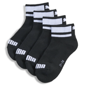 Puma Quarter Socks 2 Pack Youth, Black, Size 35-38, Clothing