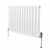 MONSTER Ovalni stebričasti radiator in ventili – 600 mm x 780 mm – beli, (21569927)