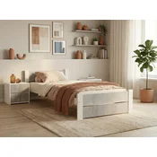 Postelja IKAROS DOUBLE 90 x 200 cm, beton/bela Posteljno dno: Z lamelno posteljno dno, Vzmetnica: Vzmetnica Coco Maxi 20 cm
