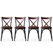 Hanah Home Ekol 1332 Set stolica, 4 komada, Crno-braon