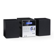 auna MC-20 DAB micro stereo sustav, DAB +, Bluetooth, daljinski upravljac, srebrna boja