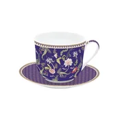 Teacup with saucer, porcelain, 400ml, Magie DOrient Purple - Nuova