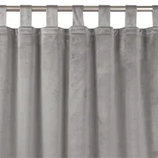 Curtain VILA color gray style classic 10cm tab tops velvet 135x270 HOMEDE