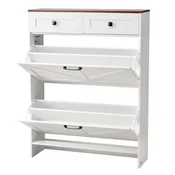 VEVOR omara za čevlje 2 predala z dvižnim pokrovom 80x24x105 cm bela