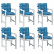 vidaXL Jastuci za stolice 6 kom prošarano plavi 100x50x7 cm od tkanine