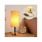 Brilagi - Stona lampa sa USB prikljuckom TABLON 1xE27/25W/230V hrast/crna/bež