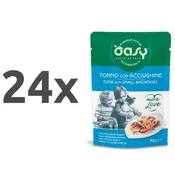 Oasy More Love Adult tuna in inčuni v juhi, vrečka - 70 g 24 x 70 g