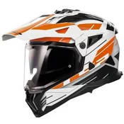 Enduro motociklistička kaciga LS2 MX702 PIONEER II NAMIB bijelo-narančasta