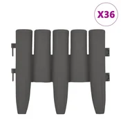 Vidaxl Obroba za travo 36 kosov siva 10 m PP