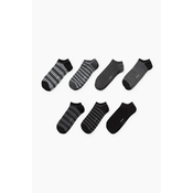 C&A Muške kratke čarape, Set od 7, Više dezena, Sive