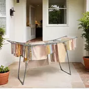Songmics Stojalo za sušenje perila 565x173x965 cm sivo
