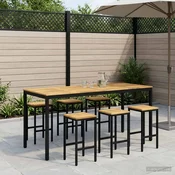 vidaXL Vrtni Bar Miza NAARDEN Bela in črna 196 x 80,5 x 105 cm