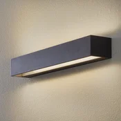 BEGA Studio Line stenska svetilka široka črna/alu 50cm - Hodnik - Sodobni - črna, aluminijasta - Kovina