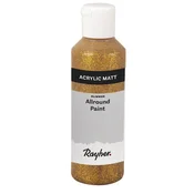 Rayher. Akrilna barva z bleščicami, zlata, 80ml