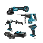 MAKITA DLX4158TJ Akumulatorski set orodja (DTD153+DHP486+DGA513+DHR243)