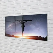tulup.si Slika na akrilnem steklu Jezus križan nebo 120x60 cm 4 obešalnika