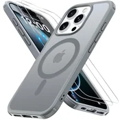 Infostyle Iokmax ovitek z MagSafe in 2-delno zaščito zaslona za iPhone 16 Pro – siva