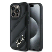 slomart Etui Karl Lagerfeld Diagonal Quilted Script za iPhone 14 Pro - črno