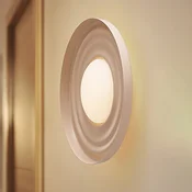 Lindby LED stenska svetilka Waves, bež, O 43 cm, kovina - Dnevna soba/jedilnica - Sodobni