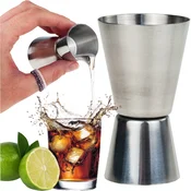 shumee TG77668 dvostranska merilna skodelica za barmane, kovinsko steklo, 25/50 ml