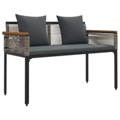 Vidaxl Zunanja klop Siva in temno siva 117 x 54 x 74.5 cm poli ratan