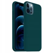 shumee Mat tanek ovitek za iPhone 12/12 PRO, silikon, zelen + steklo