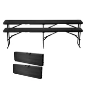 VEVOR Zložljiva klop 1825x280x430 mm črna