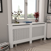 VIDAXL Pokrov za radiator bel 172x19x81,5 cm MDF
