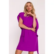 Stylove Womans Cocktail dress with a decorative cape - lavender