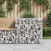 Gabionska košara srebrna 70 x 70 x 65 cm od pocincanog željeza
