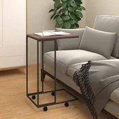 Bocni stolic s kotacima crna 40x30x63,5 cm konstruirano drvo